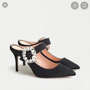 J Crew Elsie Mary Jane satin mules AE849
